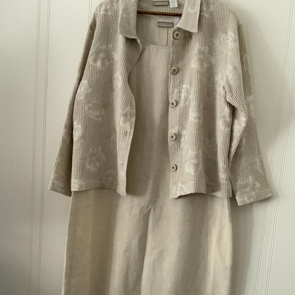 Coldwater Creek Brown  2pcs Dress Blouse Sz L